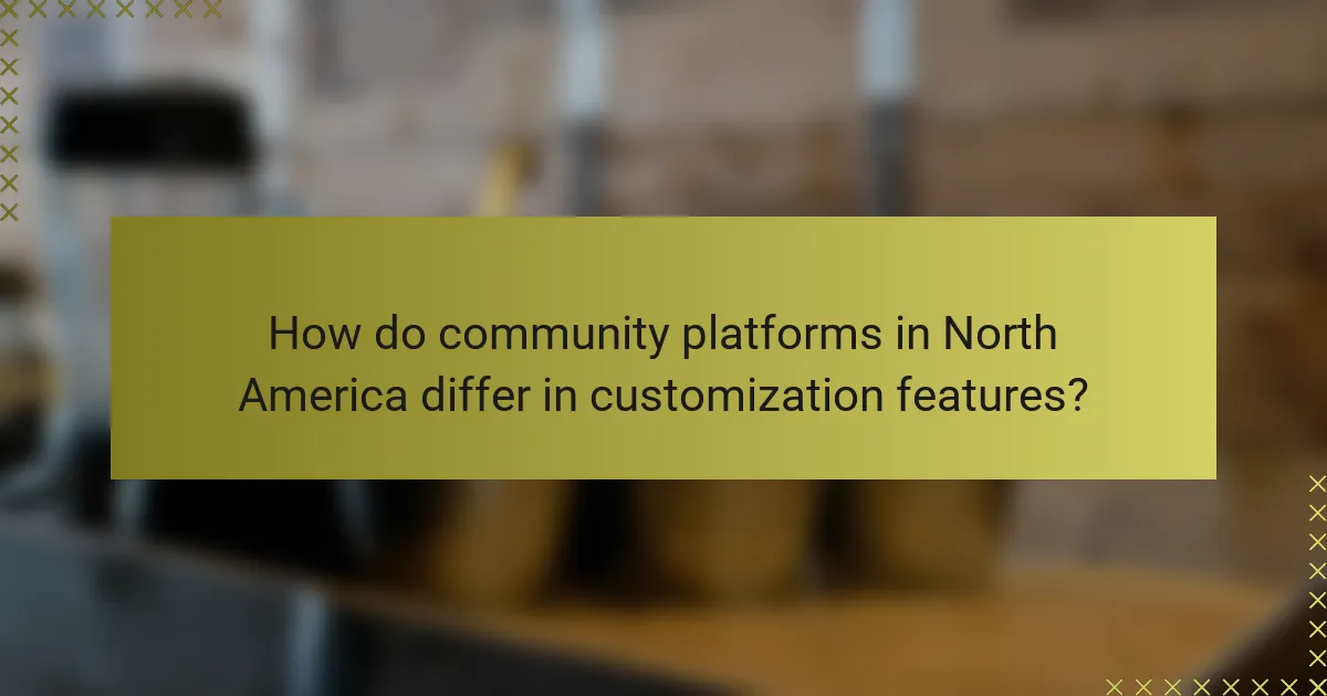 How do community platforms in North America differ in customization features?