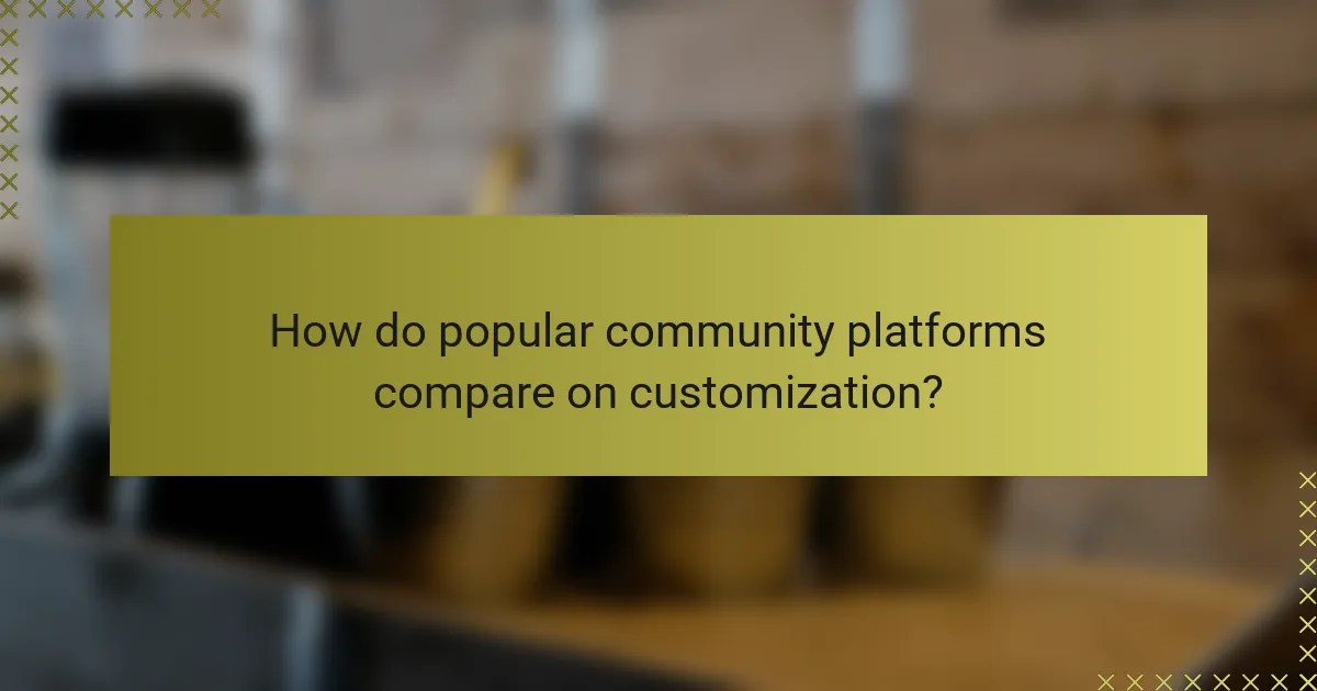 How do popular community platforms compare on customization?