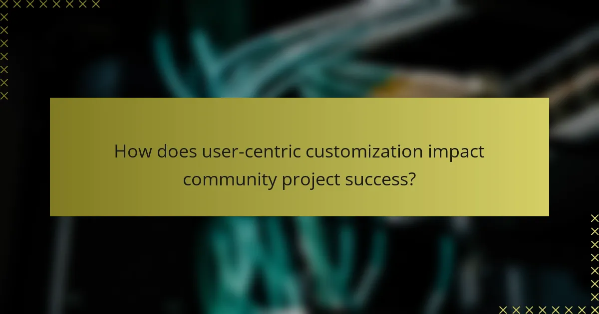 How does user-centric customization impact community project success?