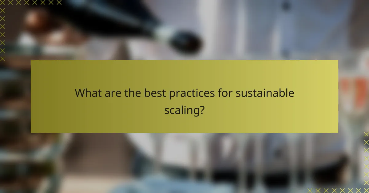 What are the best practices for sustainable scaling?
