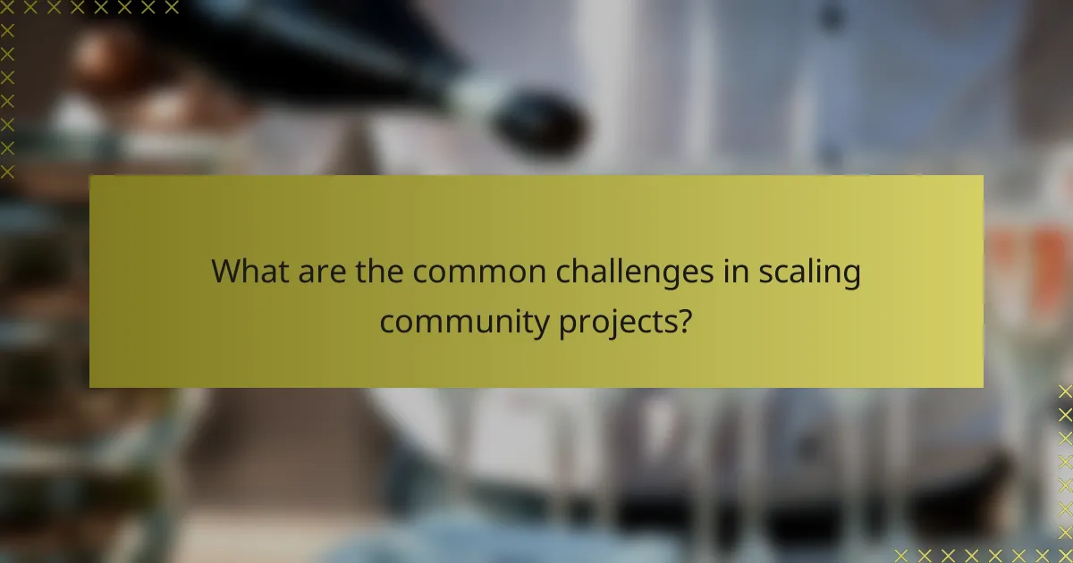 What are the common challenges in scaling community projects?