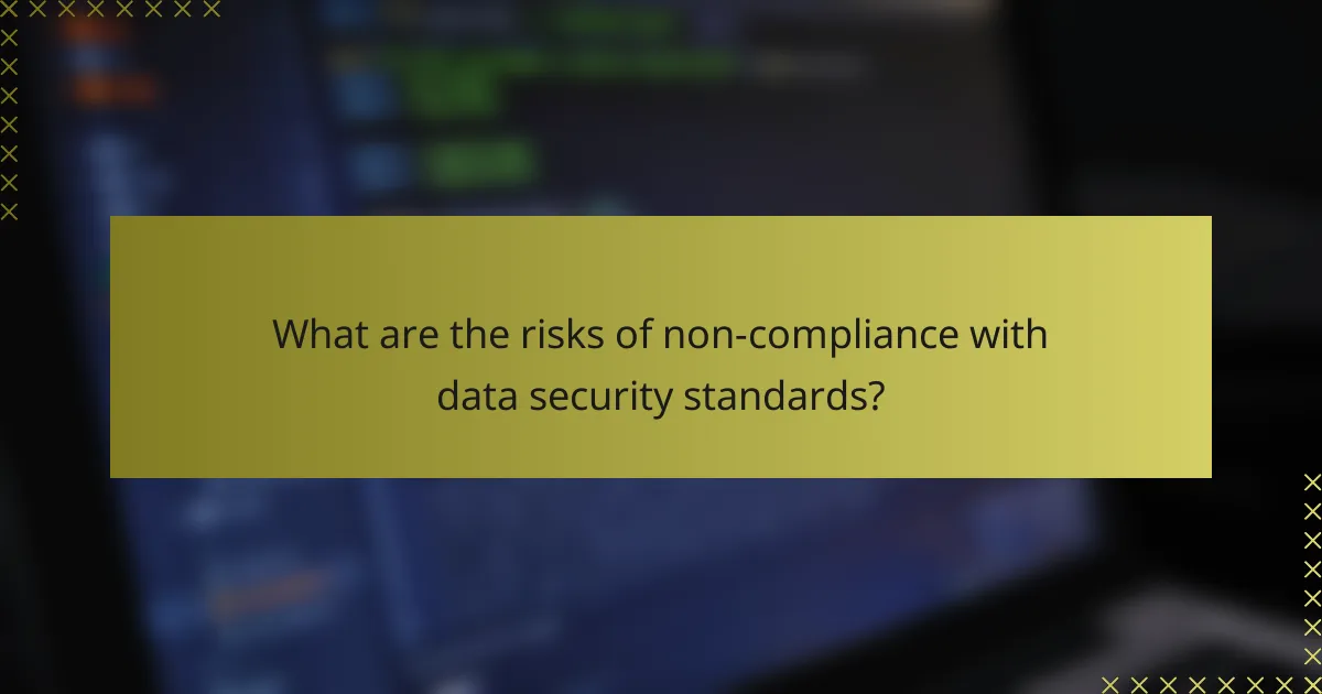 What are the risks of non-compliance with data security standards?