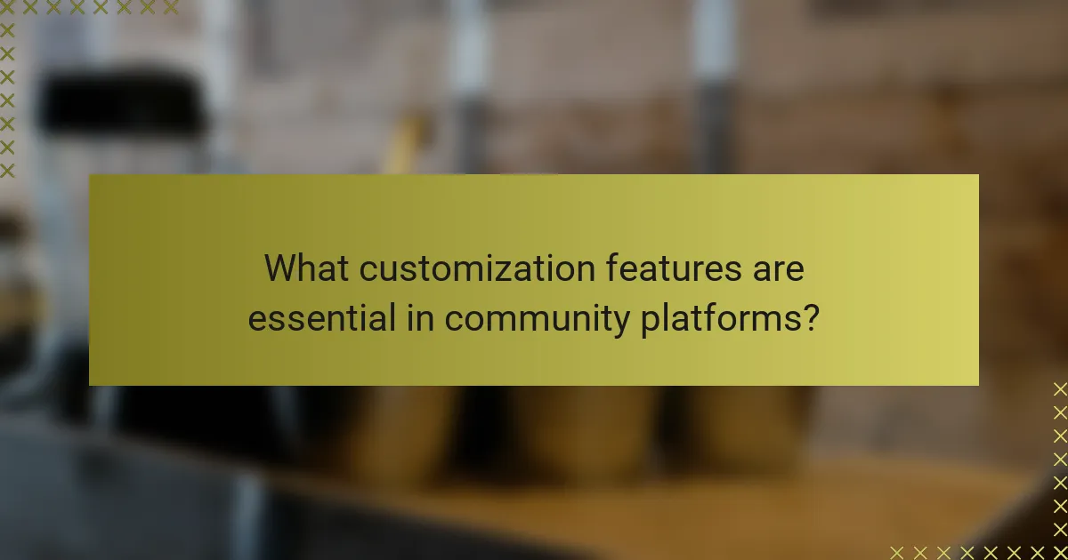 What customization features are essential in community platforms?