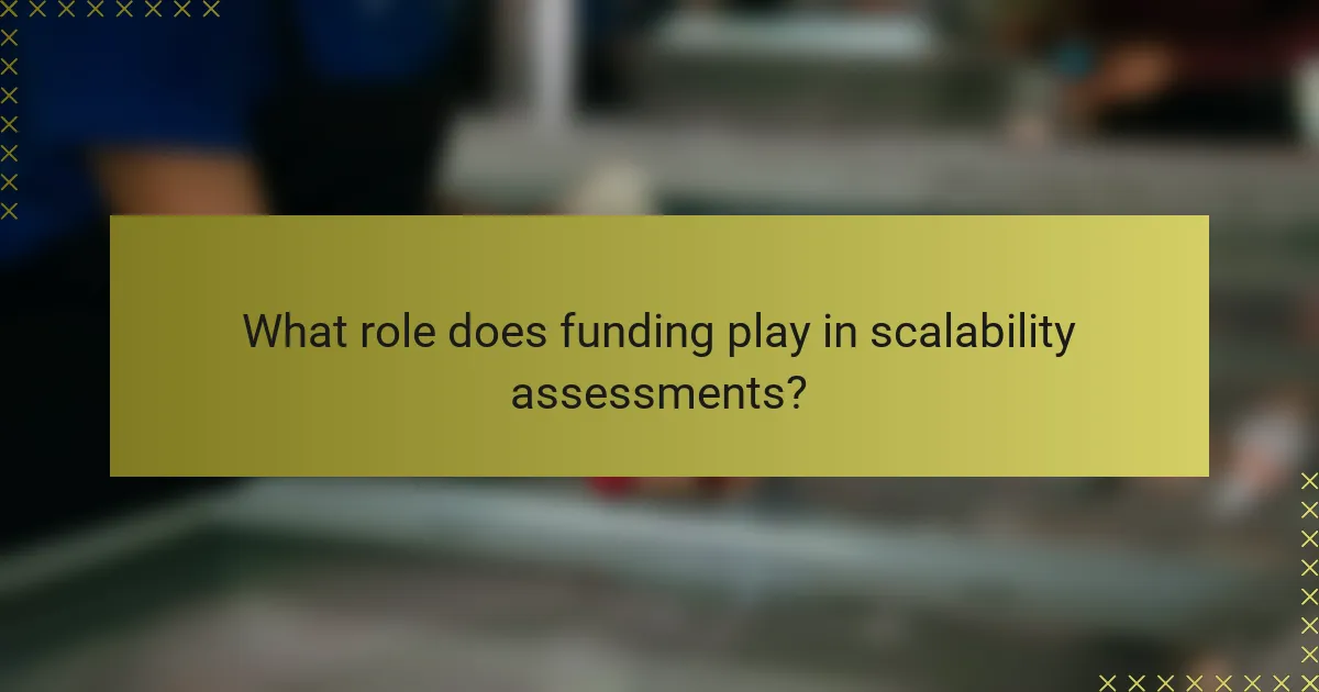 What role does funding play in scalability assessments?