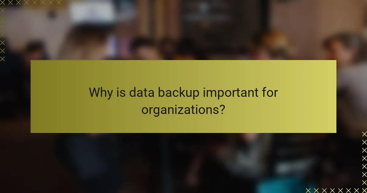 Why is data backup important for organizations?
